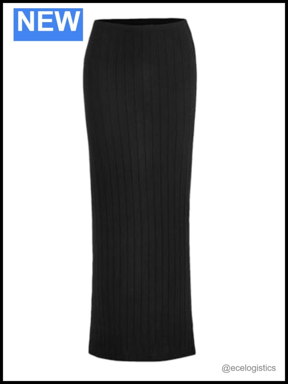 Women's High Waist Ribbed Knit Long Pencil Skirt Bodycon Maxi